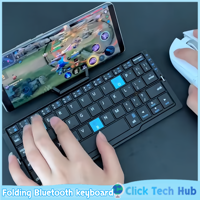 Gaming Keyboard Mobile - Folding Bluetooth Keyboard Magnetic Bracket Keyboard