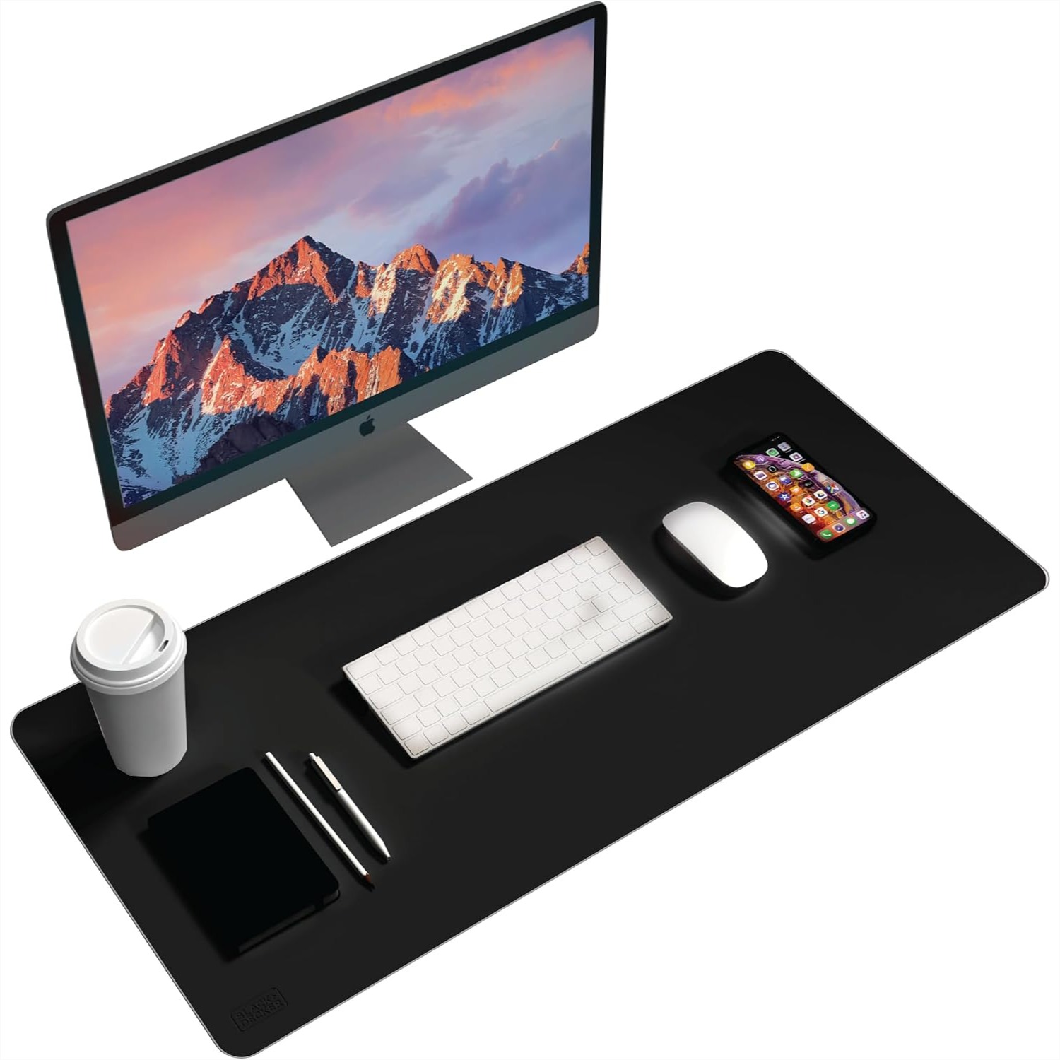 Gaming Keyboard And Mouse Pad - Faux Leather Desk Mat for Keyboard