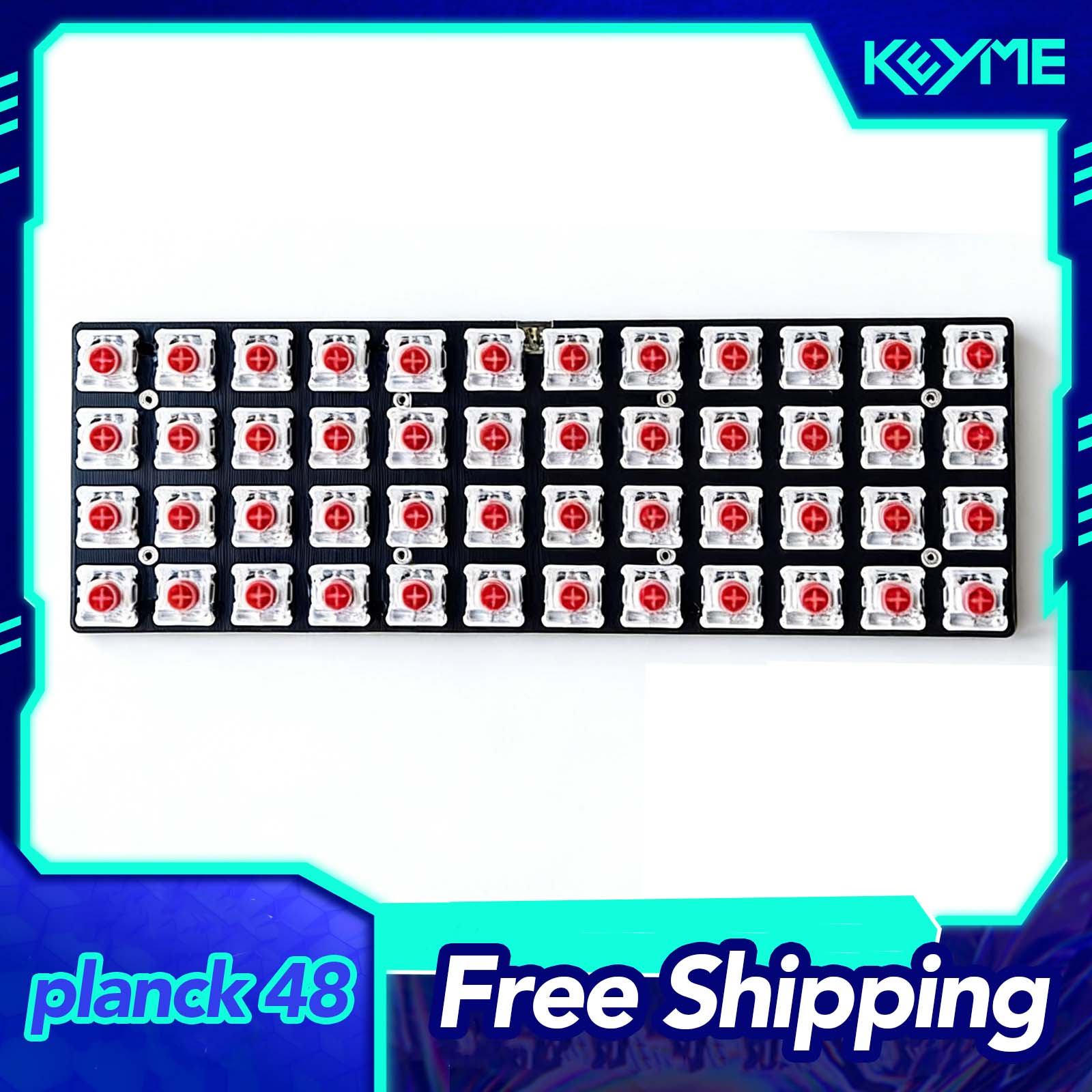 Gaming Keyboard Mini Mechanical - Planck 48 Full 1U Orthogonal Inline