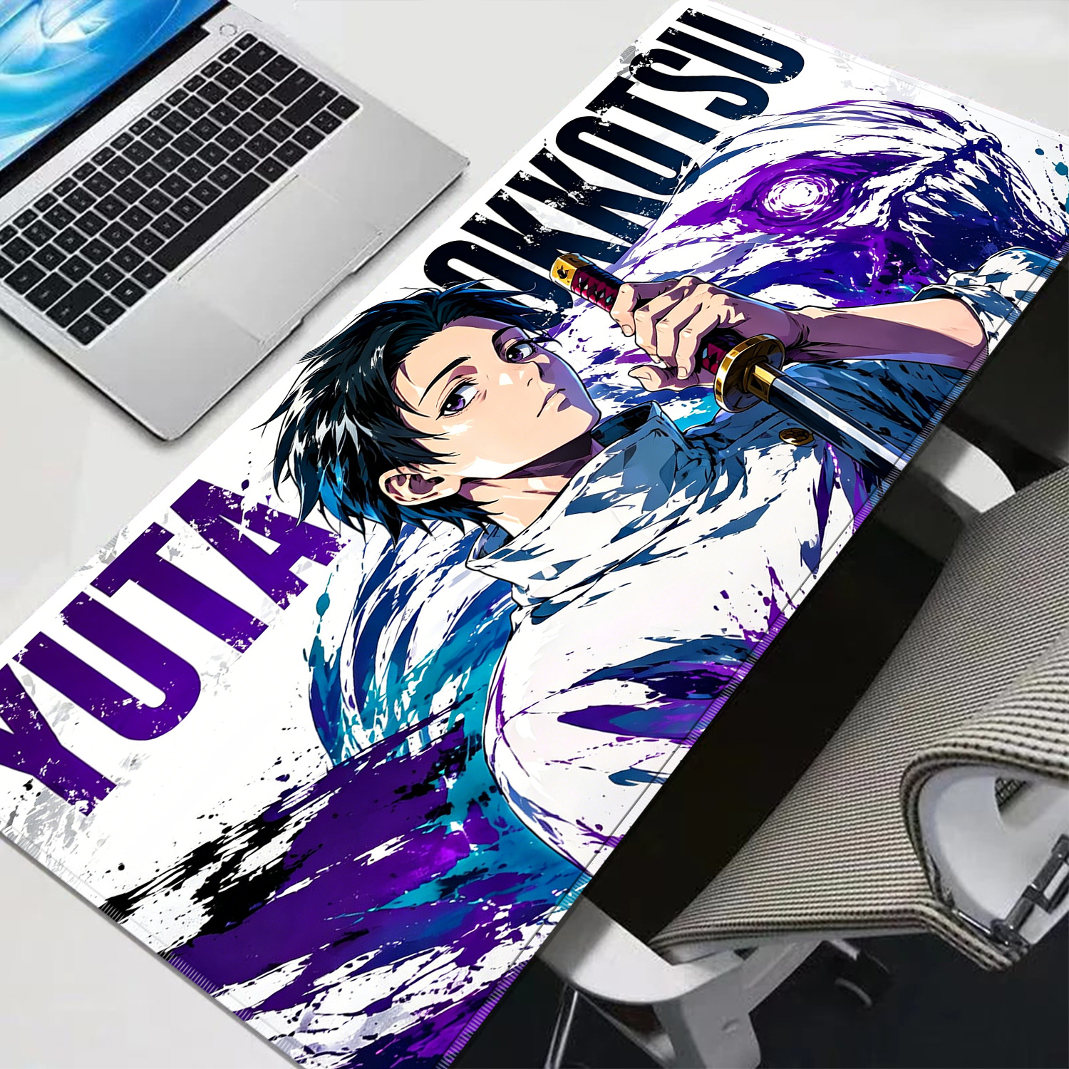 Gaming Keyboard And Mouse Pad - HD Anime Purple Mouse Pads Yuta