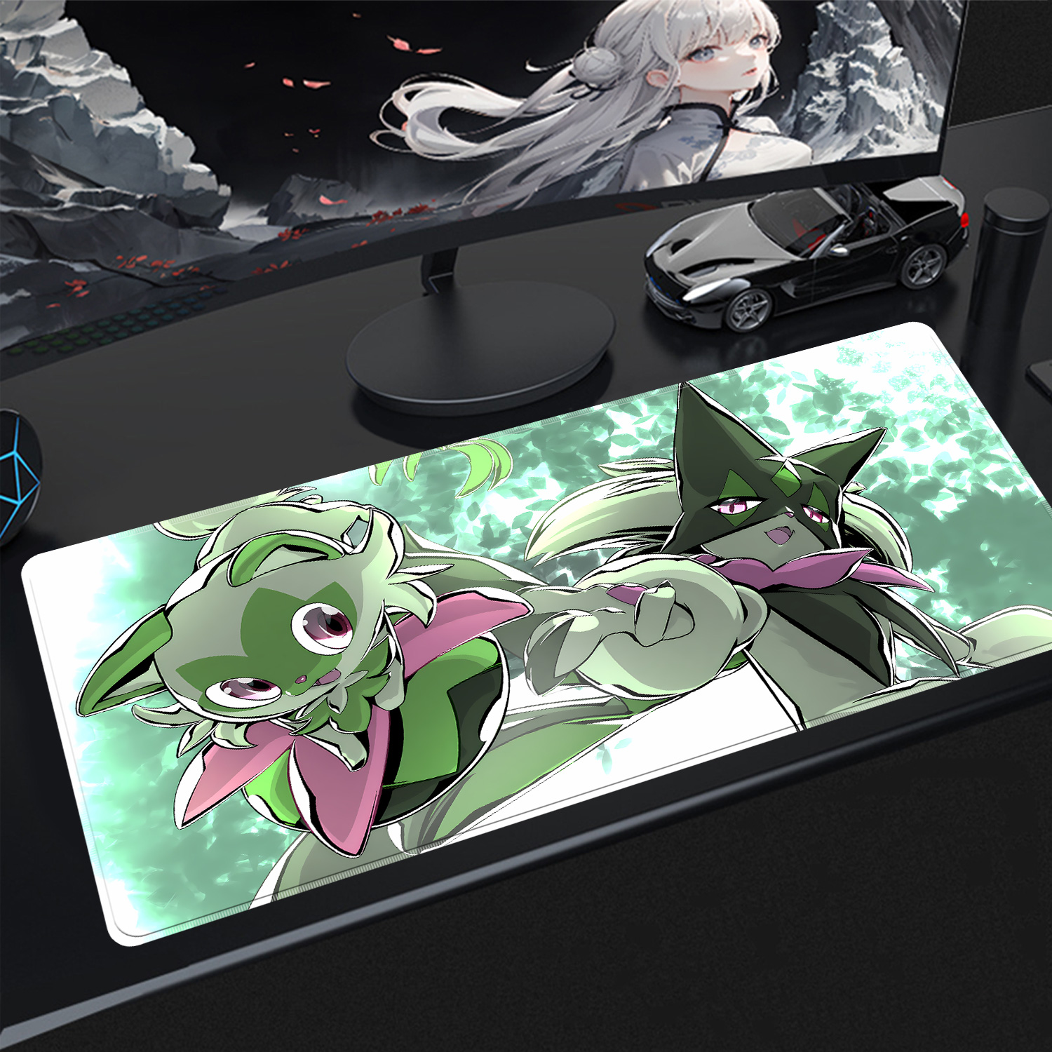 Gaming Keyboard And Mouse Pad - Kawaii Pokemon Meowscarada Gaming Desk Mouse