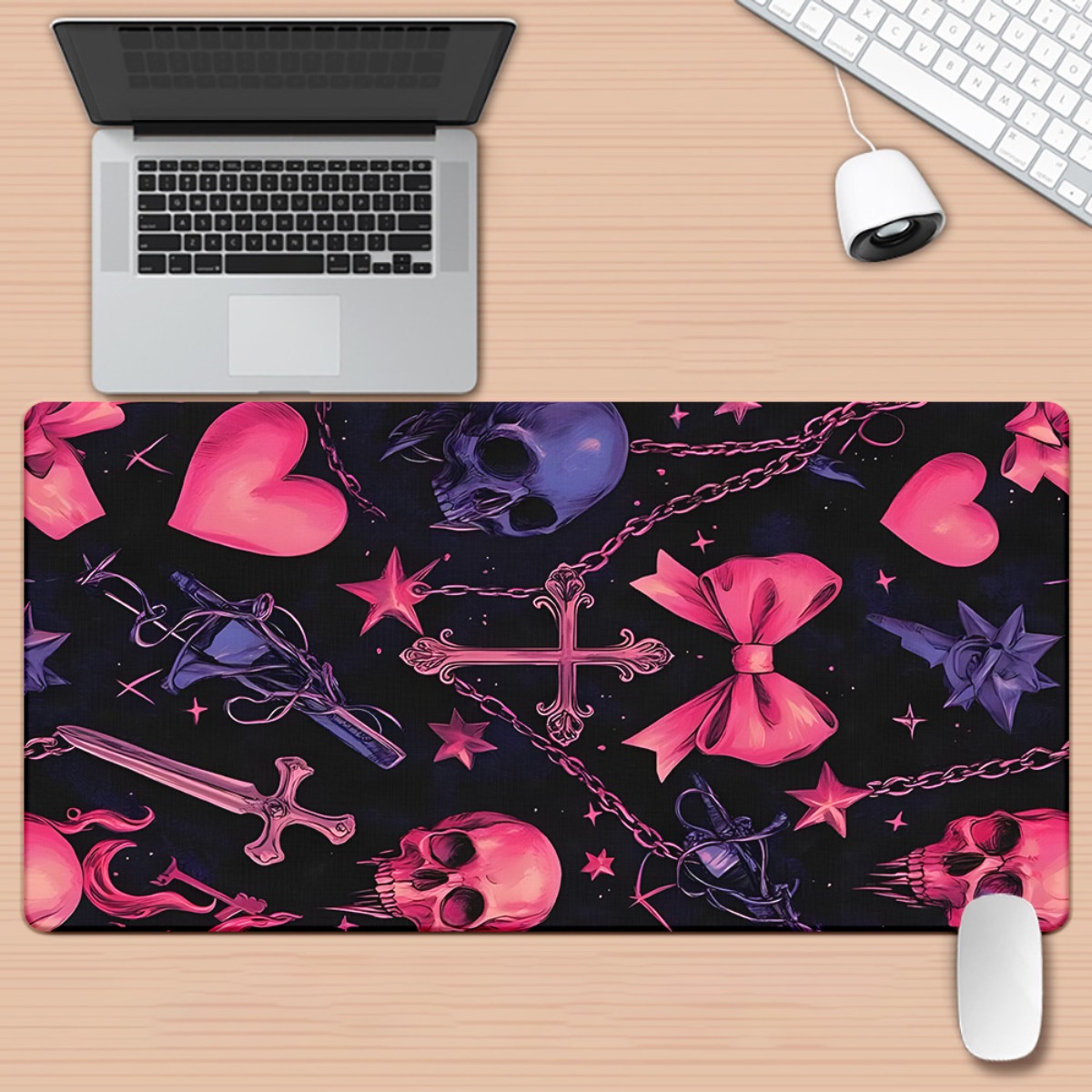 Gaming Keyboard Brand - Brand Gothic Pink Pattern HD Printed