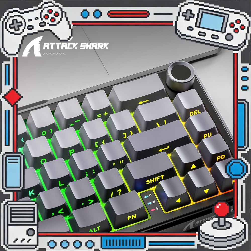 Gaming Keyboard Wireless - Attack Shark X66 Mechanical Keyboard Tri-Mode