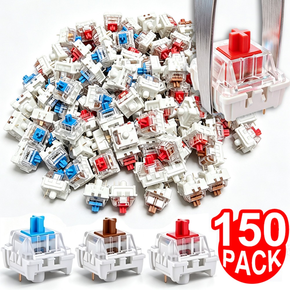 1-150Pcs 3 Pin DIY Mechanical  - Gaming Keyboard Blue Switches avaliação e preço