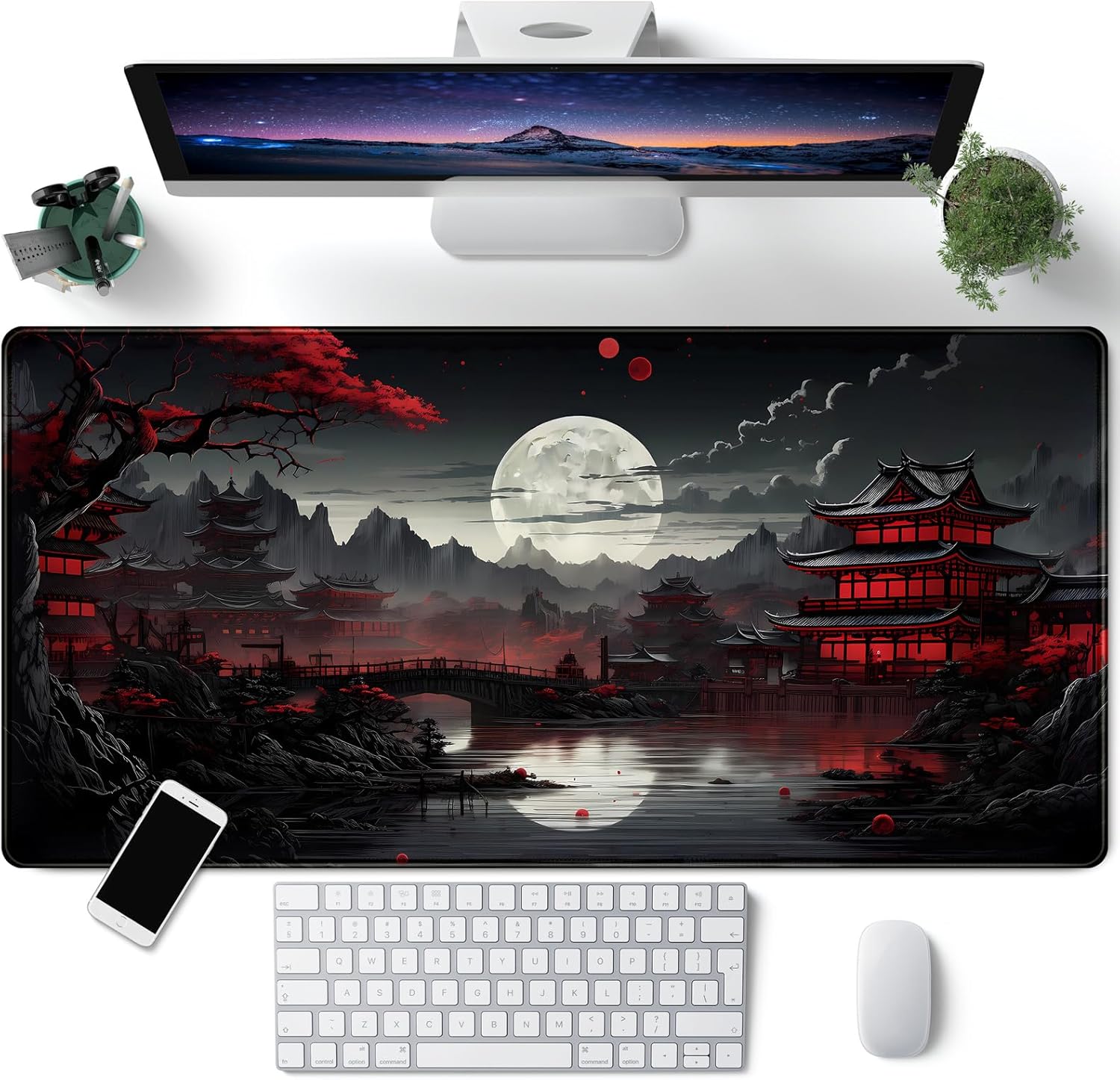 Japanese Desk Mat Riverside Fu - Gaming Keyboard And Mouse Pad avaliação e preço