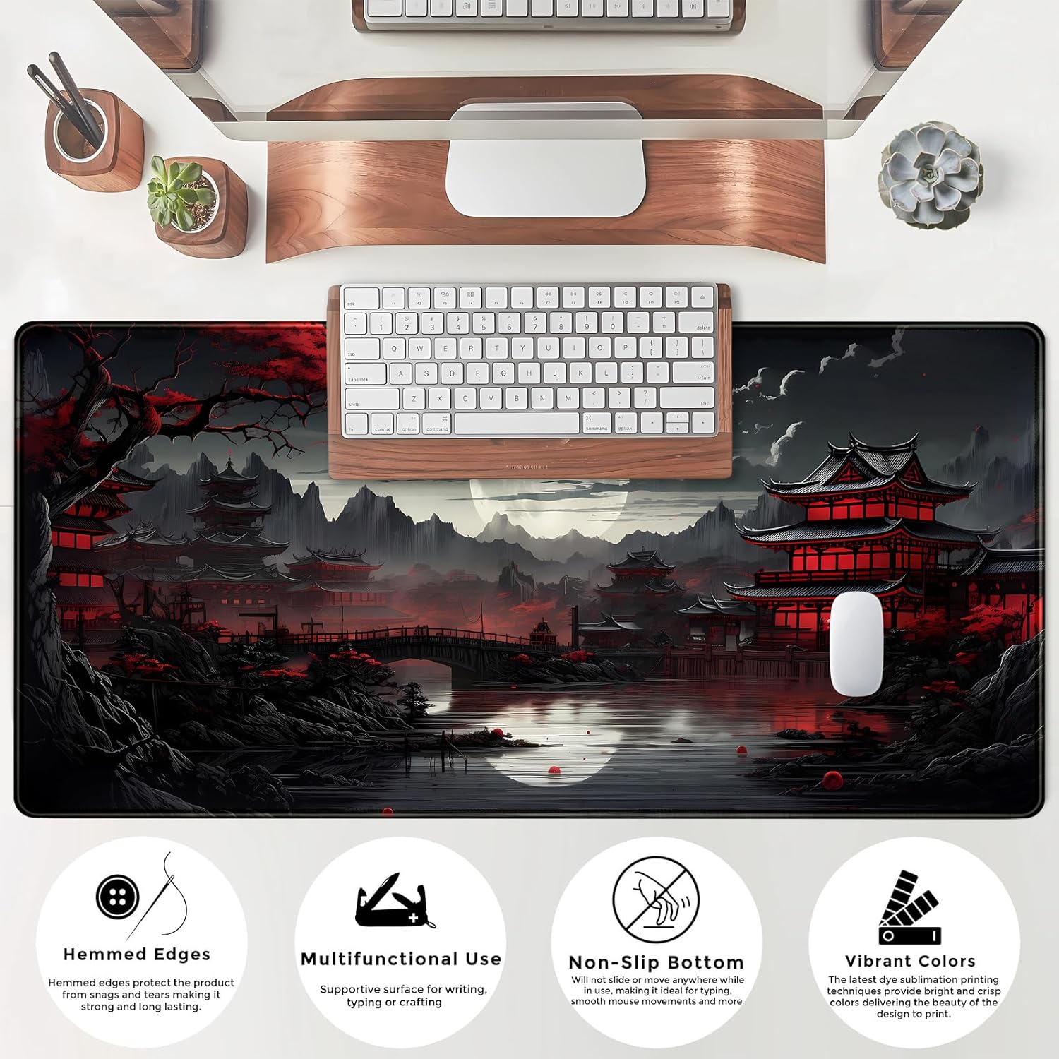 Japanese Desk Mat Riverside Fu - Gaming Keyboard And Mouse Pad avaliação e preço