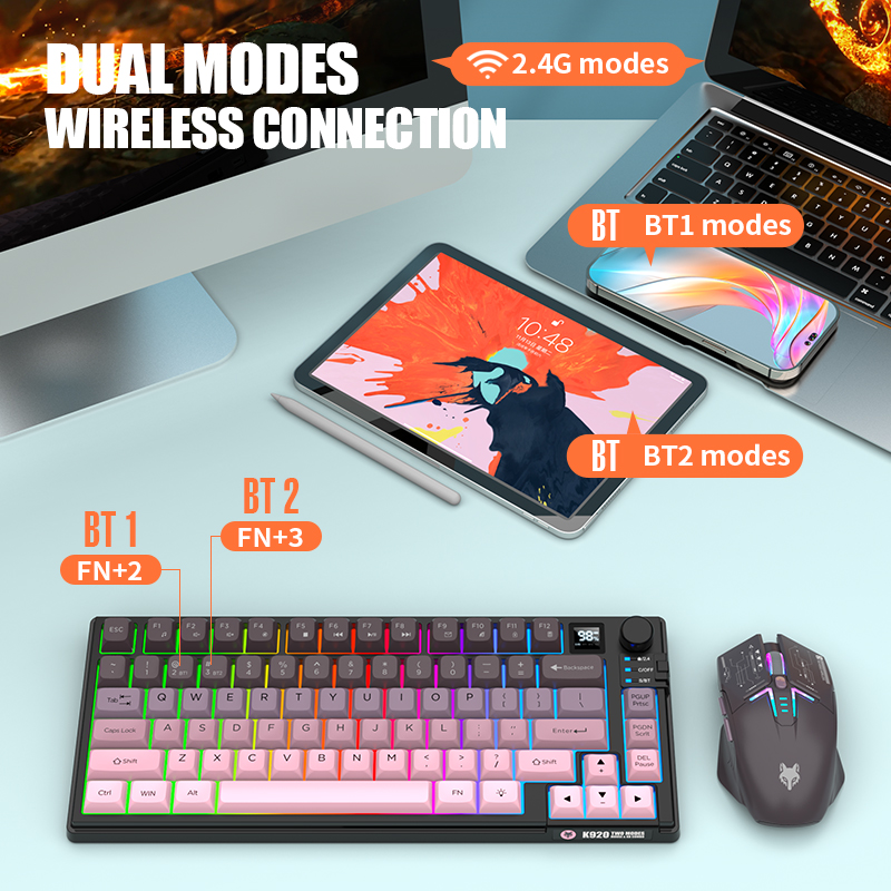 Dual-Mode 80 Keys Wireless Gam - Gaming Keyboard Wireless avaliação e preço