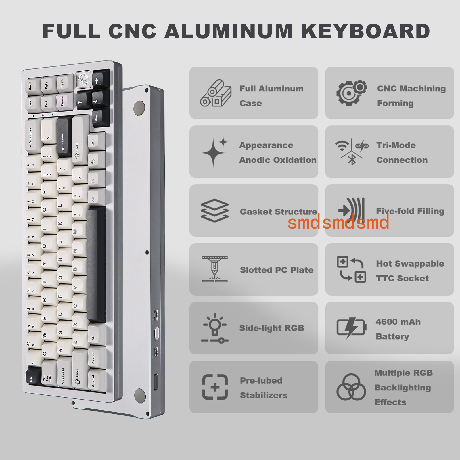 AL71 Silver CNC Aluminum Mecha - Gaming Keyboard Wireless avaliação e preço