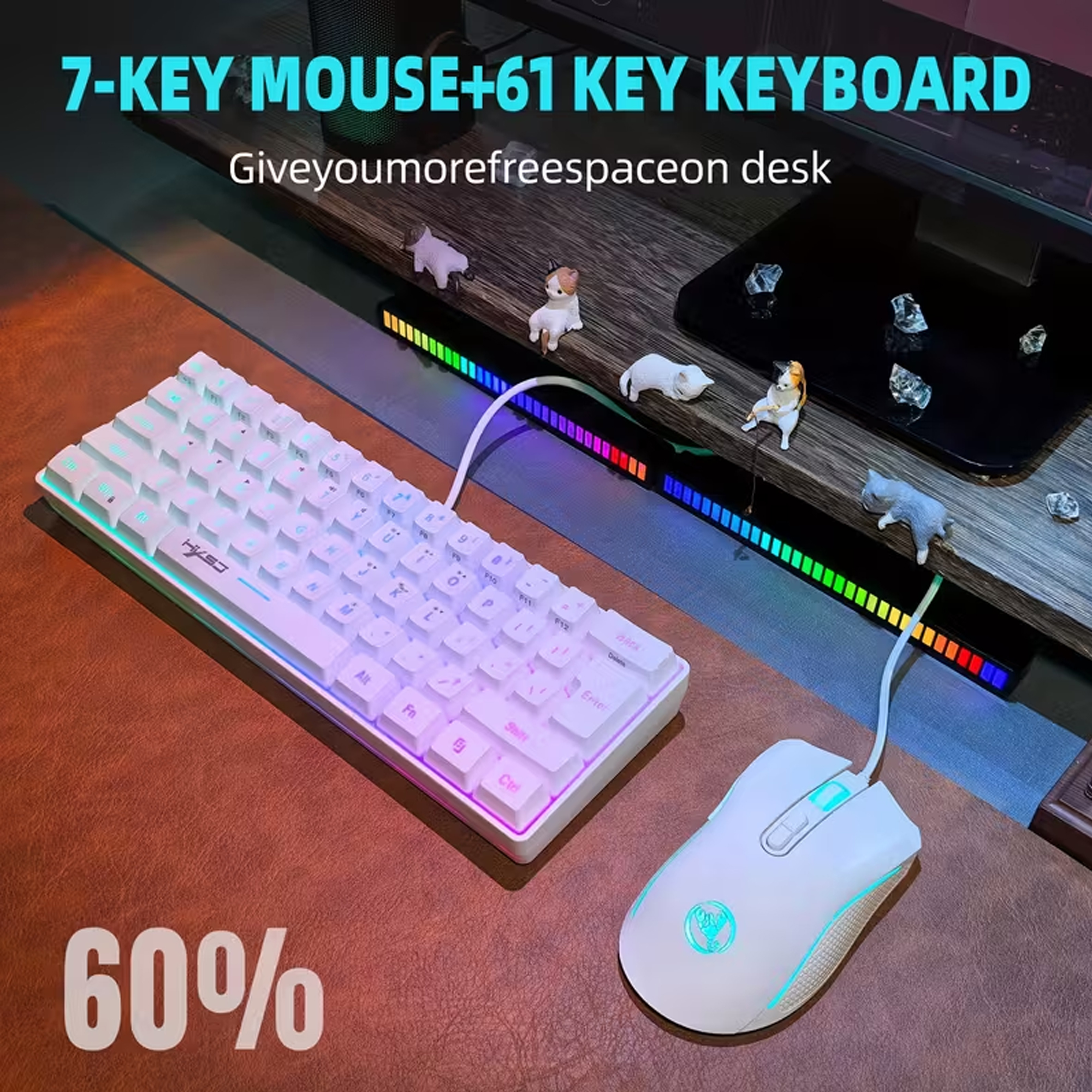 61-Key RGB Backlit Gaming Keyb - Gaming Keyboard Bundle avaliação e preço