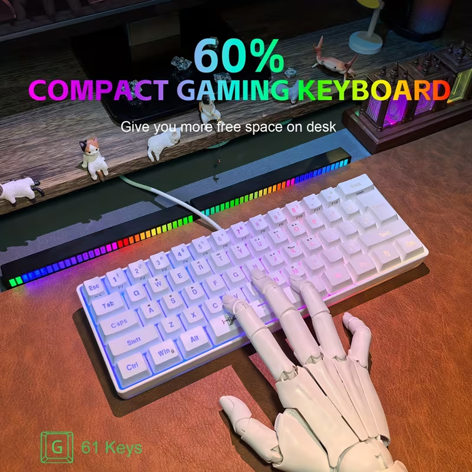 61-Key RGB Backlit Gaming Keyb - Gaming Keyboard Bundle avaliação e preço