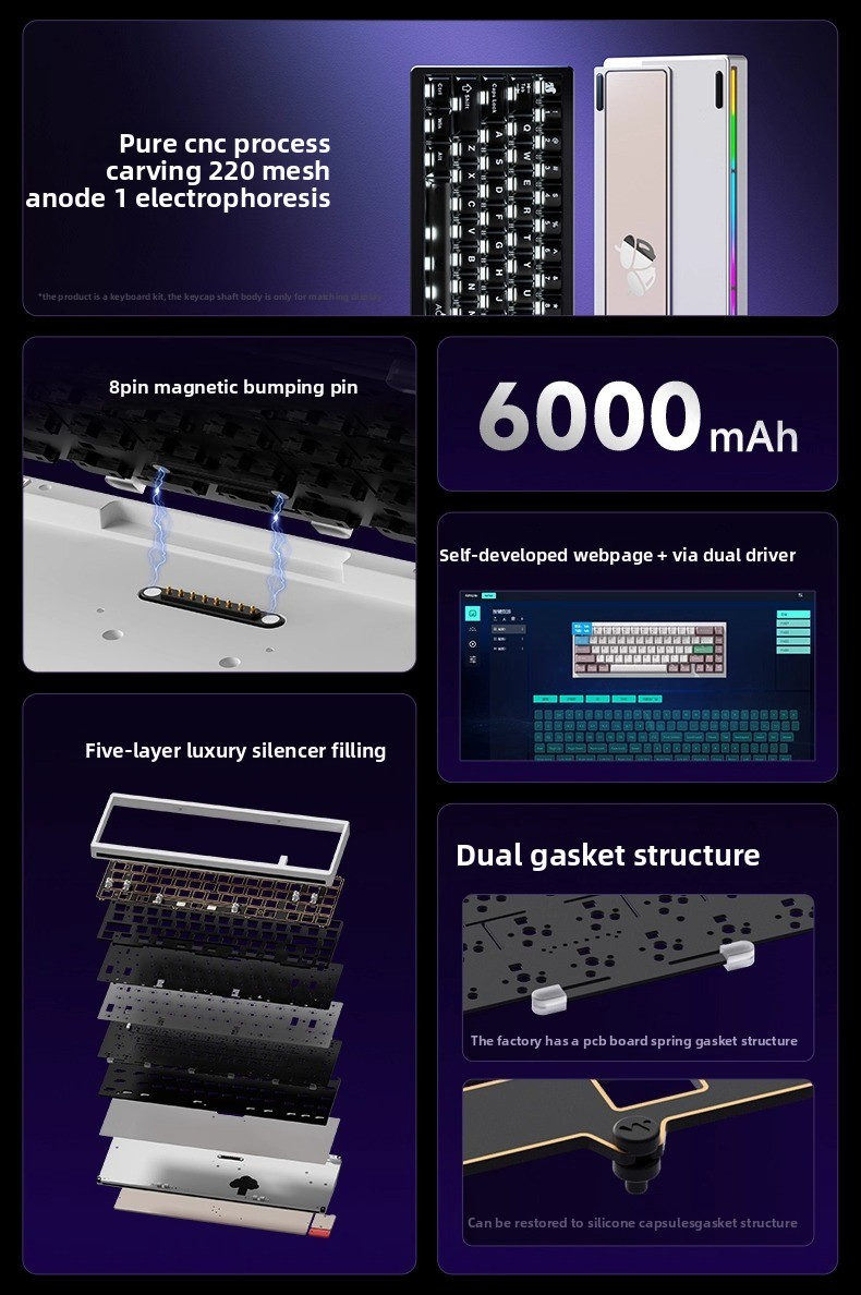 NEW WEIKAV Nut65 Aluminum Allo - Gaming Keyboard Mechanical Wireless avaliação e preço