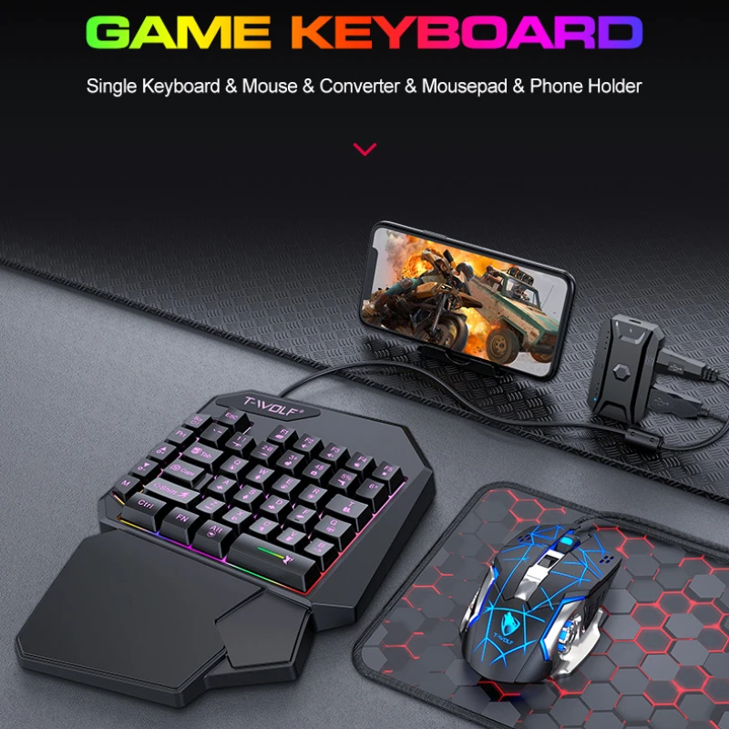 T-WOLF TF900 One Handed Keyboa - Gaming Keyboard Mobile avaliação e preço