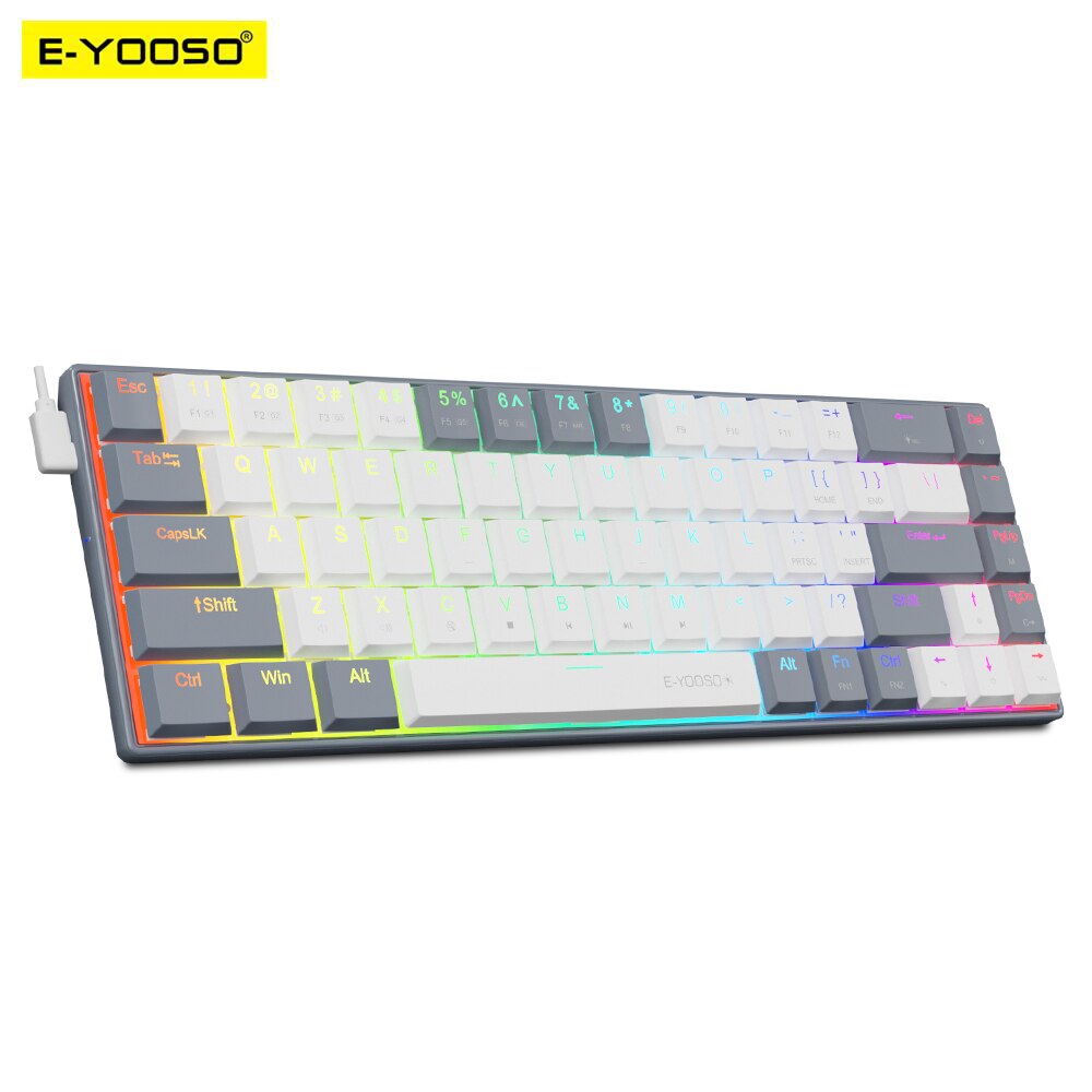 E-YOOSO A68 RGB Mini Slim USB  - Gaming Keyboard Mini Mechanical avaliação e preço