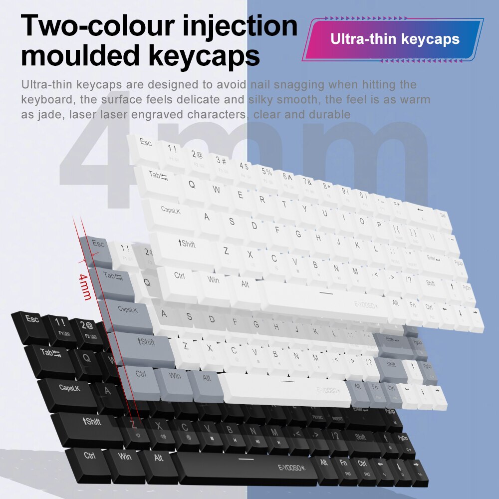 E-YOOSO A68 RGB Mini Slim USB  - Gaming Keyboard Mini Mechanical avaliação e preço