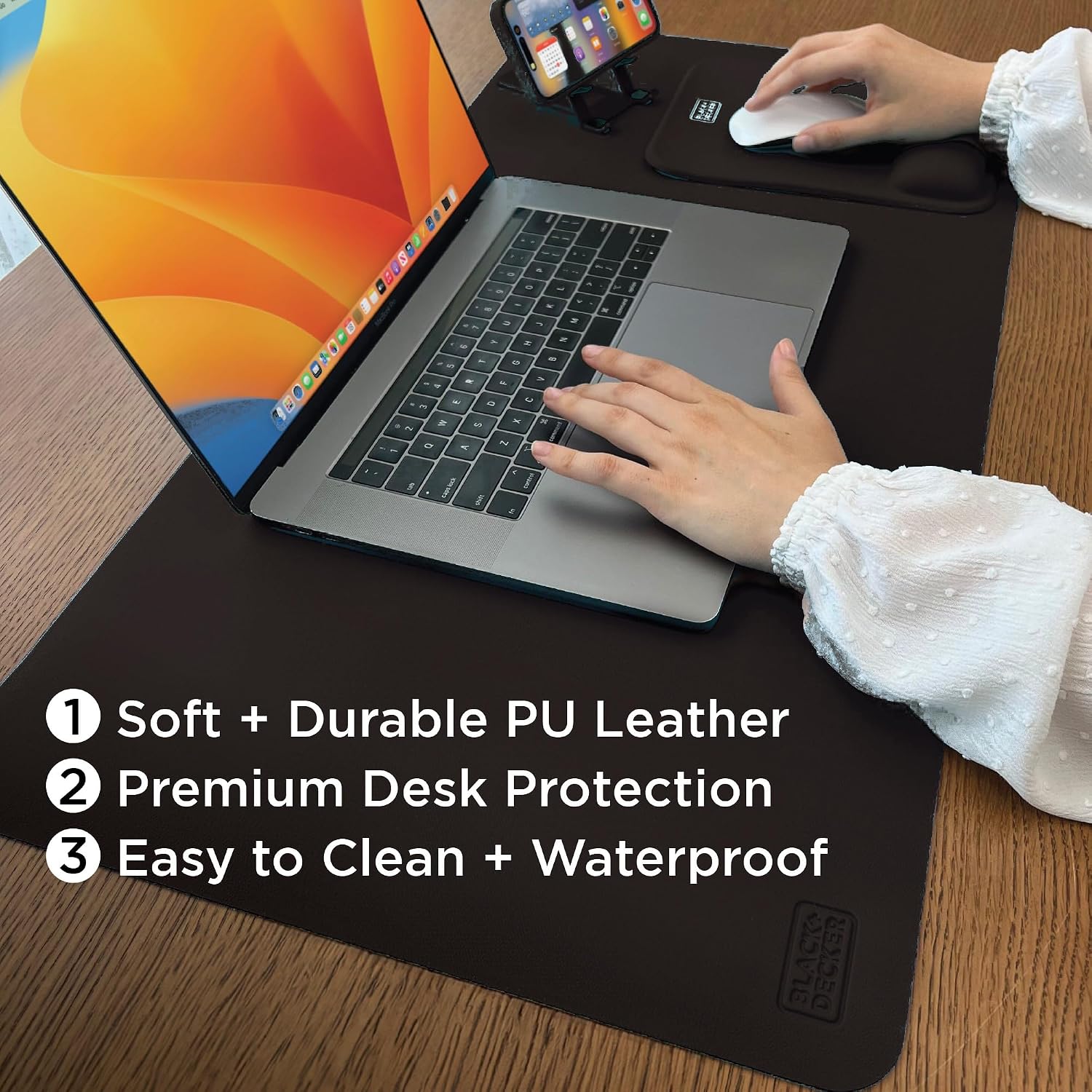 Faux Leather Desk Mat for Keyb - Gaming Keyboard And Mouse Pad avaliação e preço