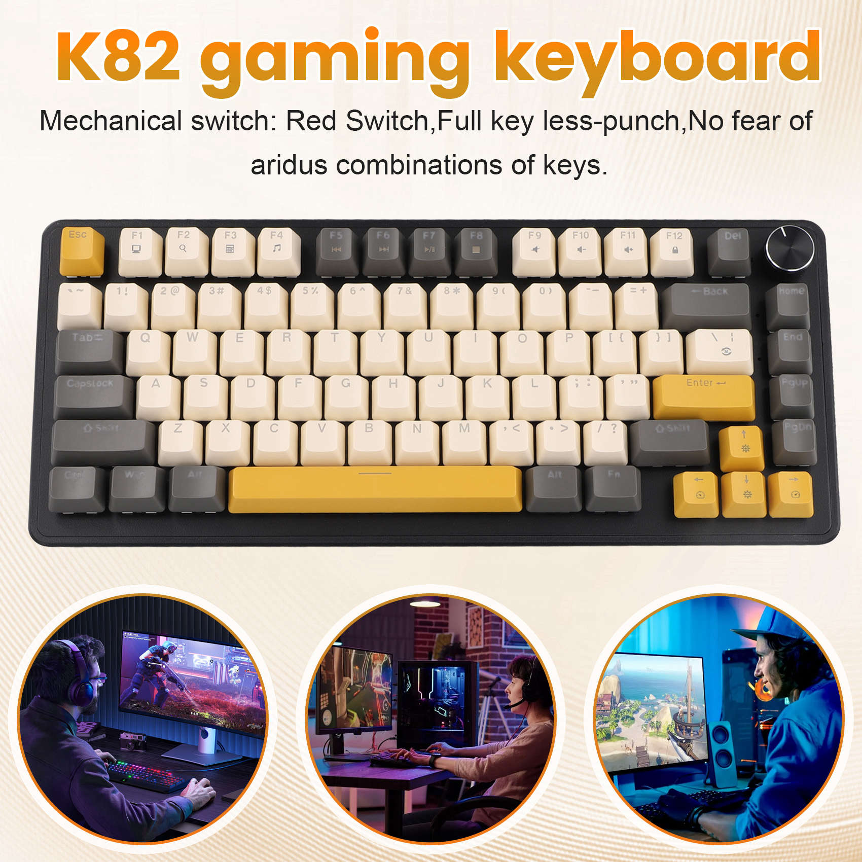 K82 Gaming Keyboard With Media - Gaming Keyboard Blue Switches avaliação e preço