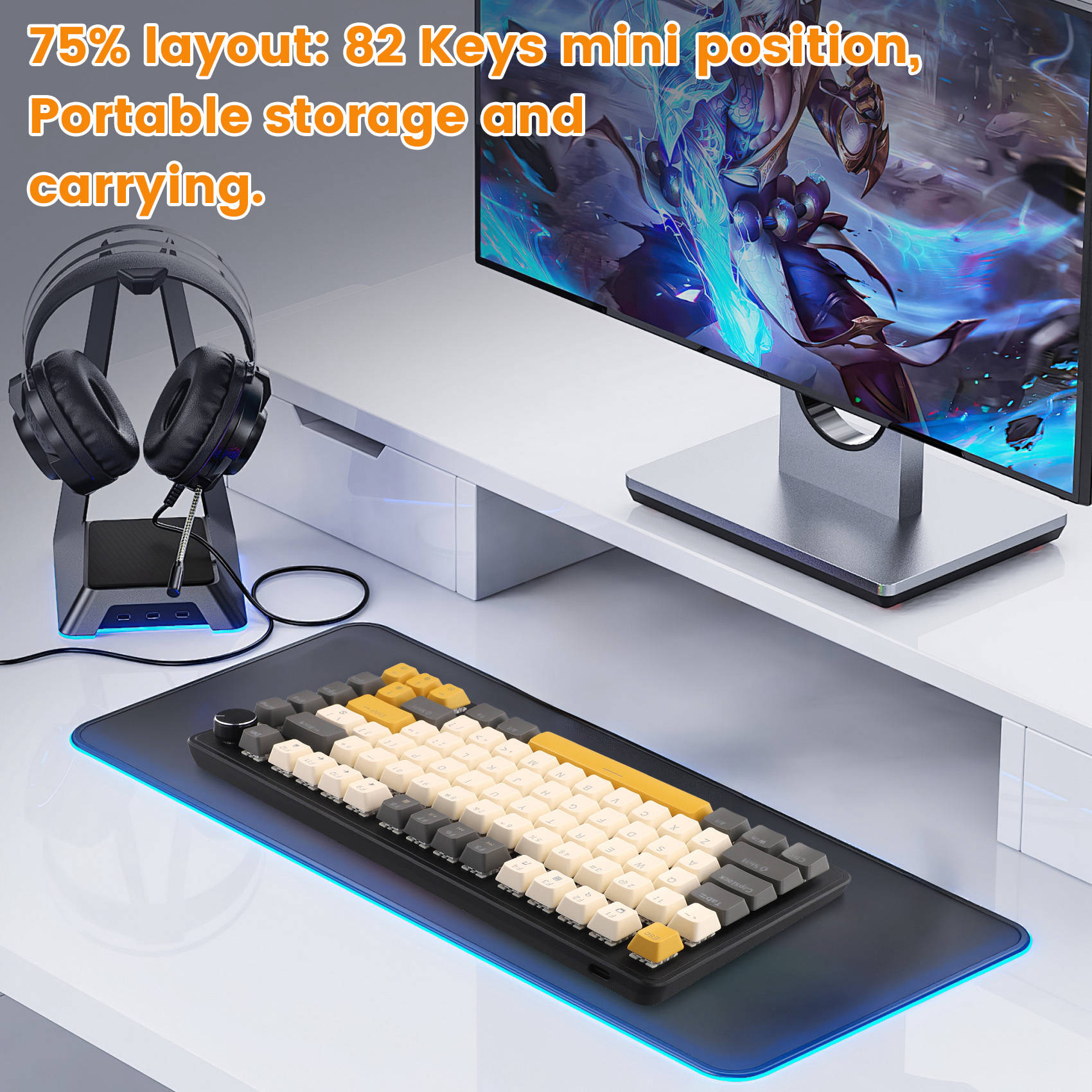 K82 Gaming Keyboard With Media - Gaming Keyboard Blue Switches avaliação e preço