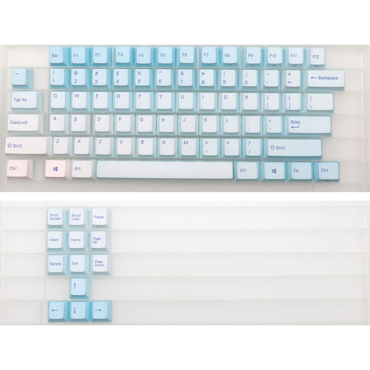 87 Keys Frost Blue Keycaps Che - Gaming Keyboard Blue Switches avaliação e preço