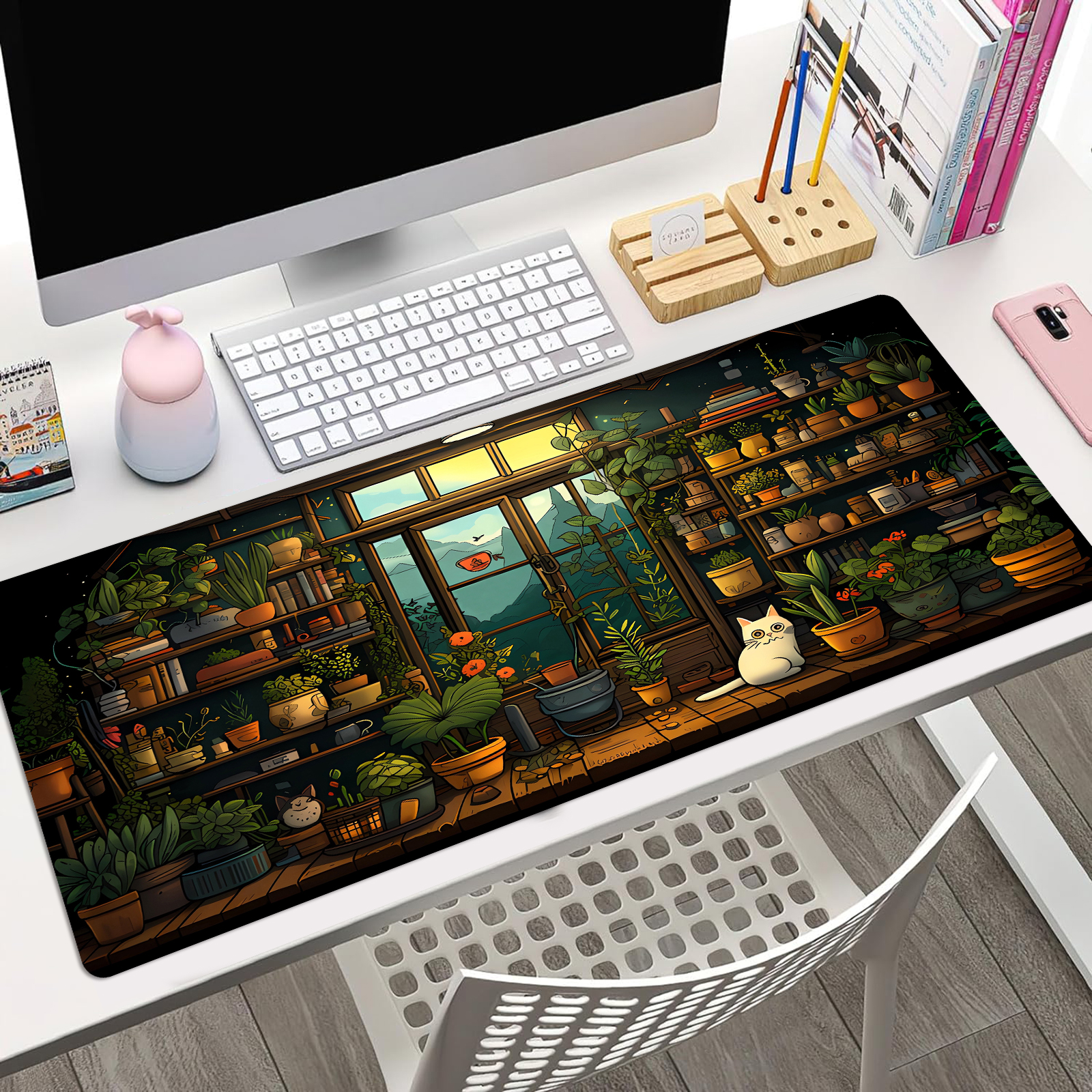 Cute Cat Mouse Pad Desk Pad Ka - Gaming Keyboard And Mouse Pad avaliação e preço