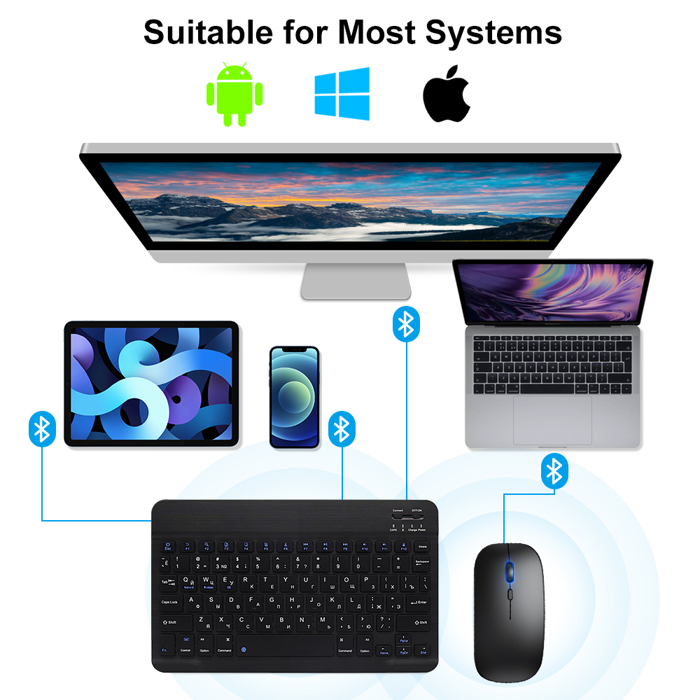 Bluetooth Keyboard and Mouse F - Gaming Keyboard Wireless avaliação e preço
