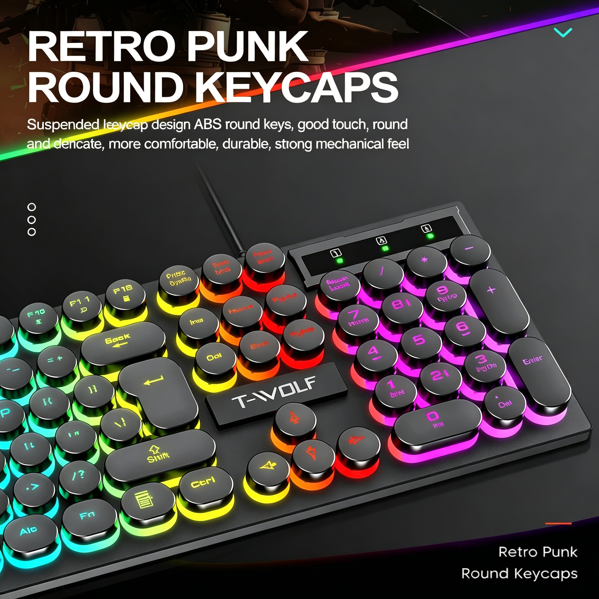 Typewriter style Mechanical fe - Gaming Keyboard Bundle avaliação e preço