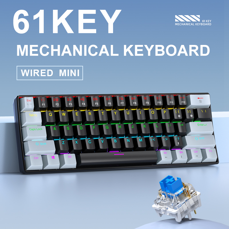 APAYADO K61 Mini Gaming Keyboa - Gaming Keyboard Blue Switches avaliação e preço