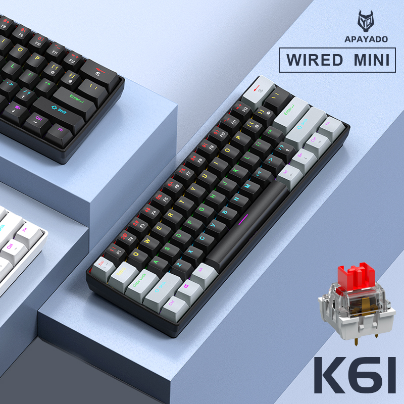 APAYADO K61 Mini Gaming Keyboa - Gaming Keyboard Blue Switches avaliação e preço