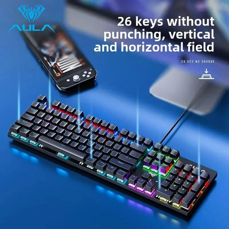AULA S2022 Wired Gaming Keyboa - Gaming Keyboard Blue Switches avaliação e preço