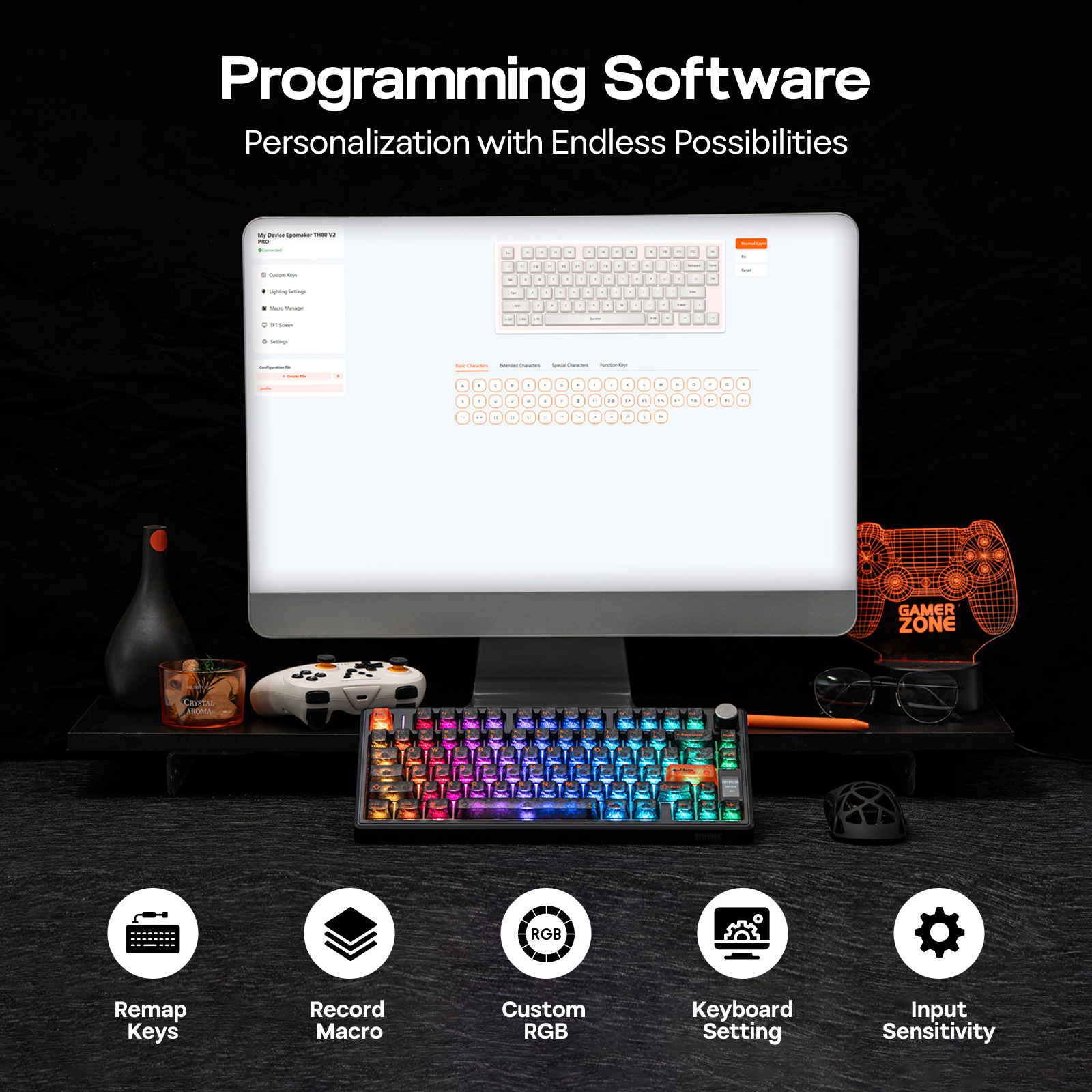 EPOMAKER TH80 V2 PRO 75% ANSI  - Gaming Keyboard Mechanical Wireless avaliação e preço
