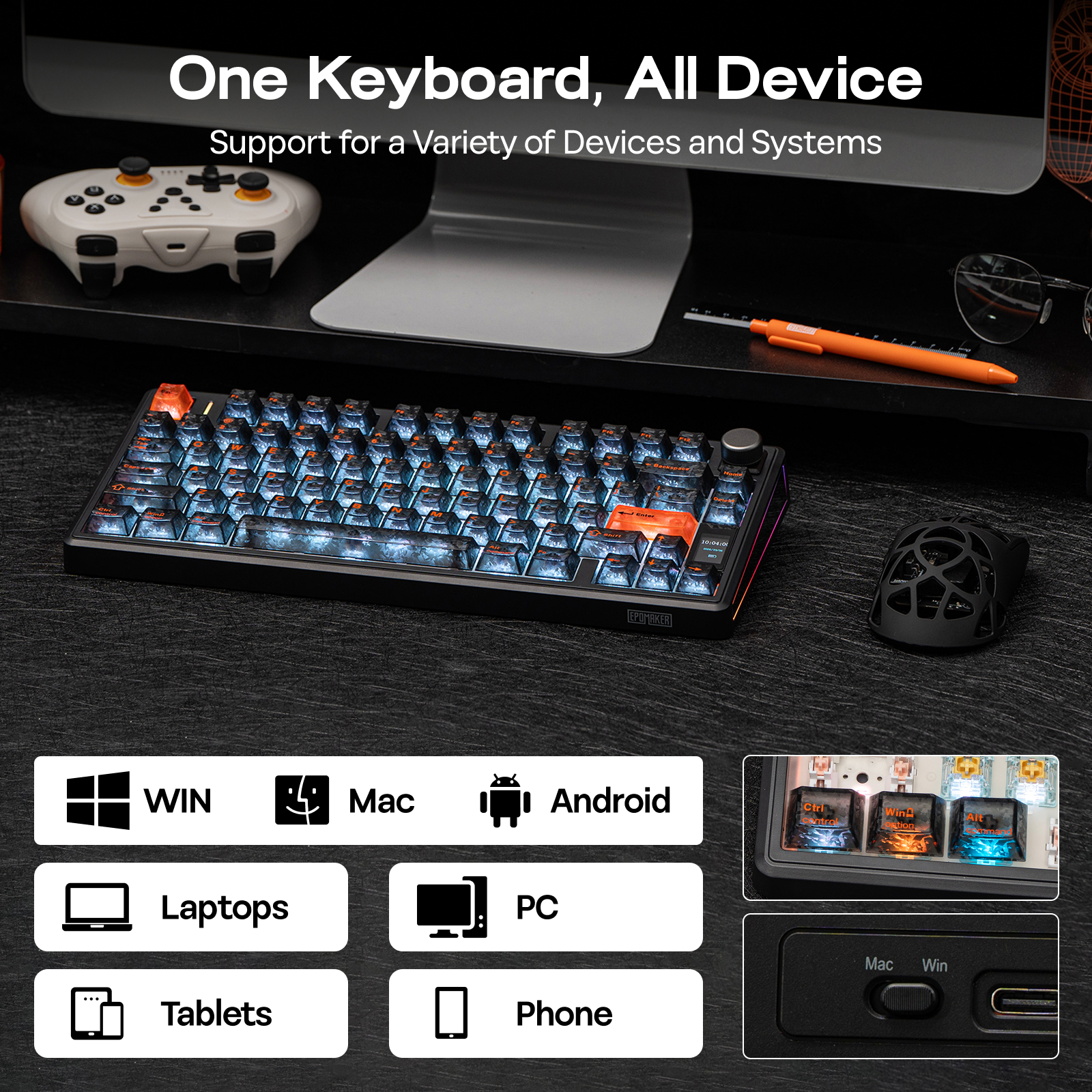 EPOMAKER TH80 V2 PRO 75% ANSI  - Gaming Keyboard Mechanical Wireless avaliação e preço