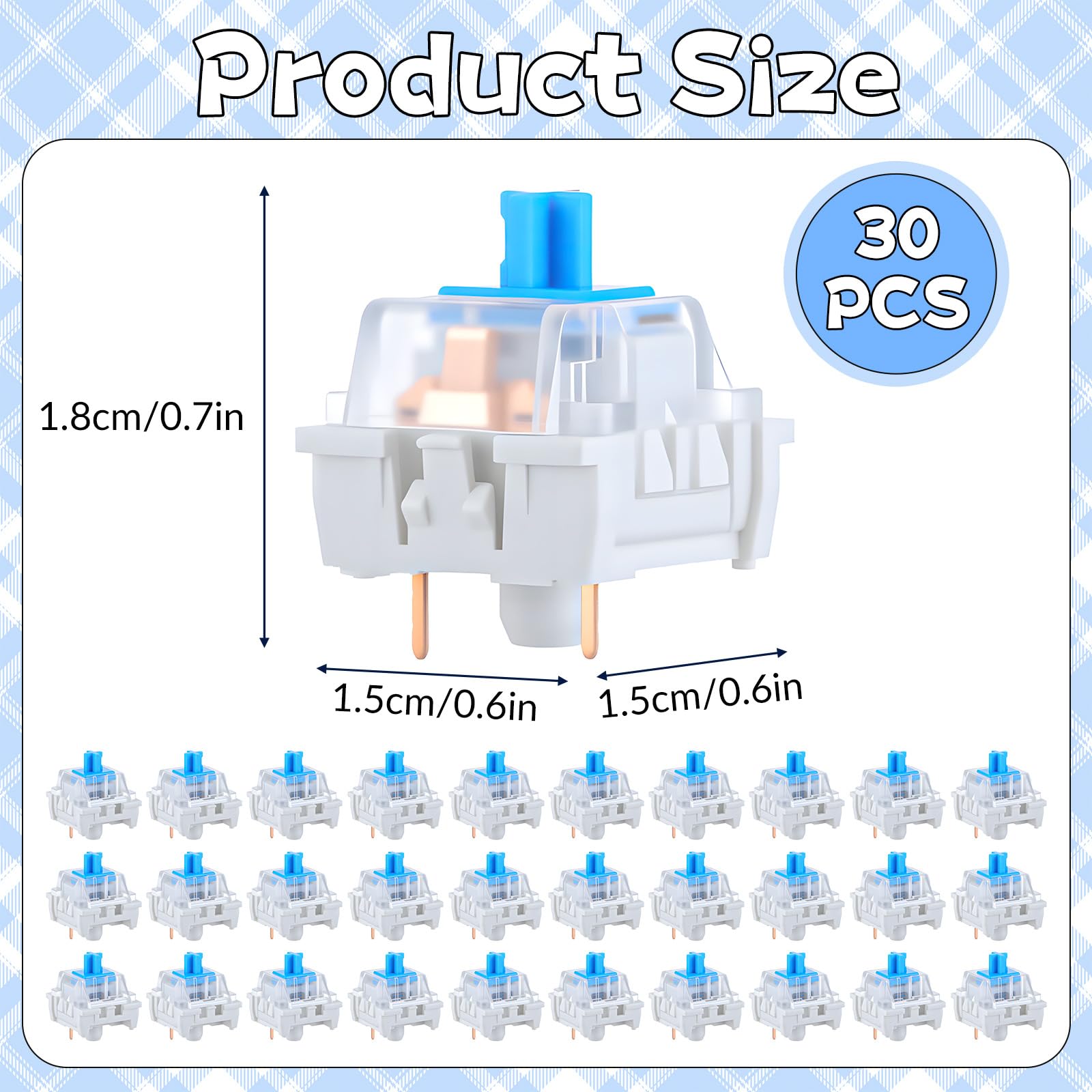 30 PCS Mechanical Keyboard Swi - Gaming Keyboard Blue Switches avaliação e preço