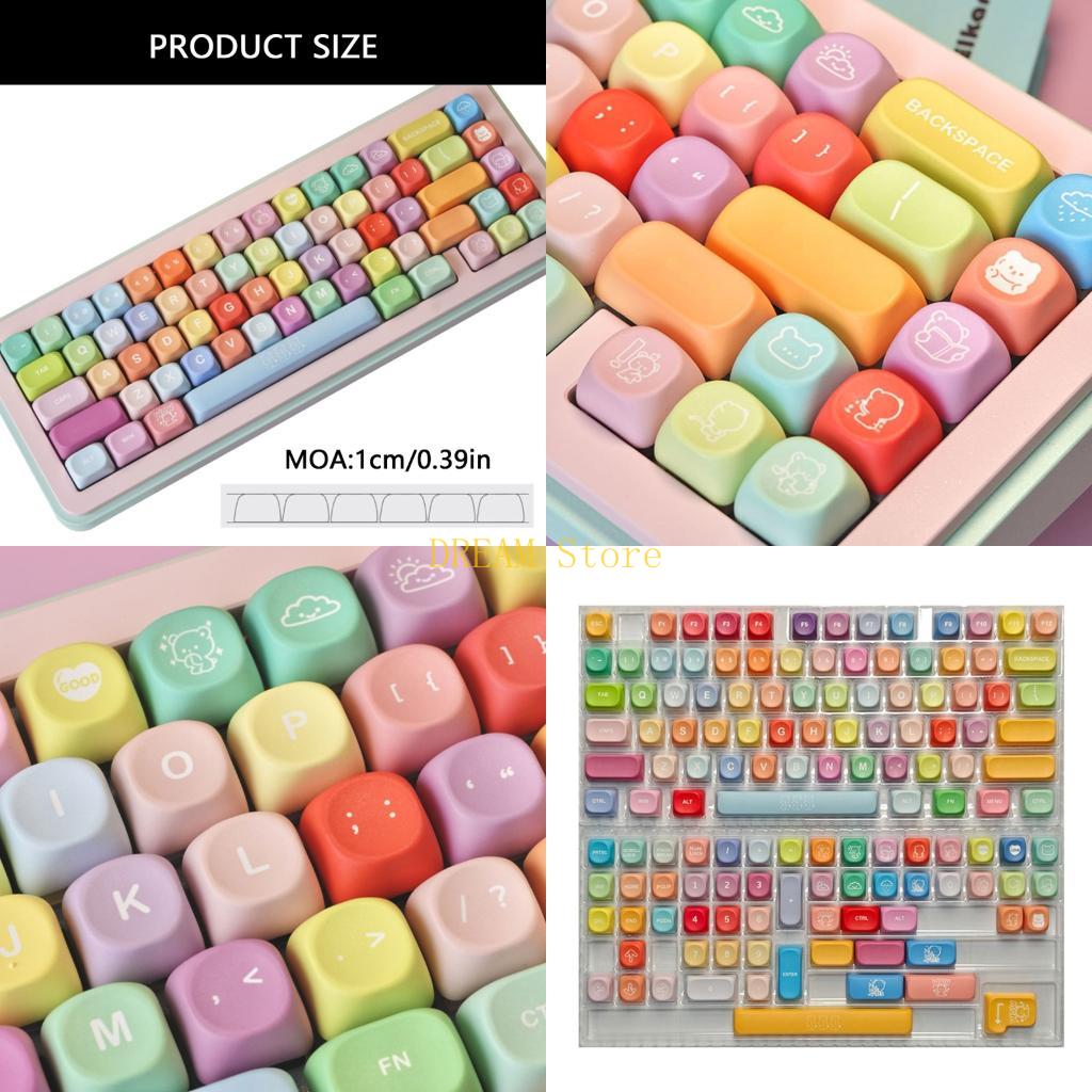 132Piece PBT Colorful Keycap B - Gaming Keyboard Bundle avaliação e preço