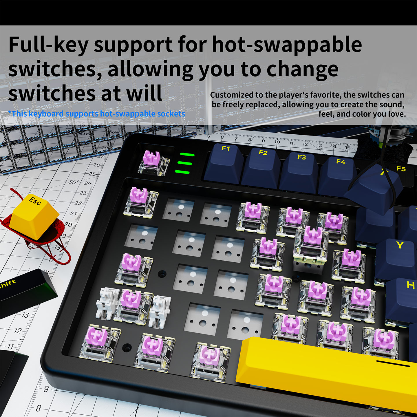 LDON LX106 Wireless Mechanical - Gaming Keyboard Blue Switches avaliação e preço