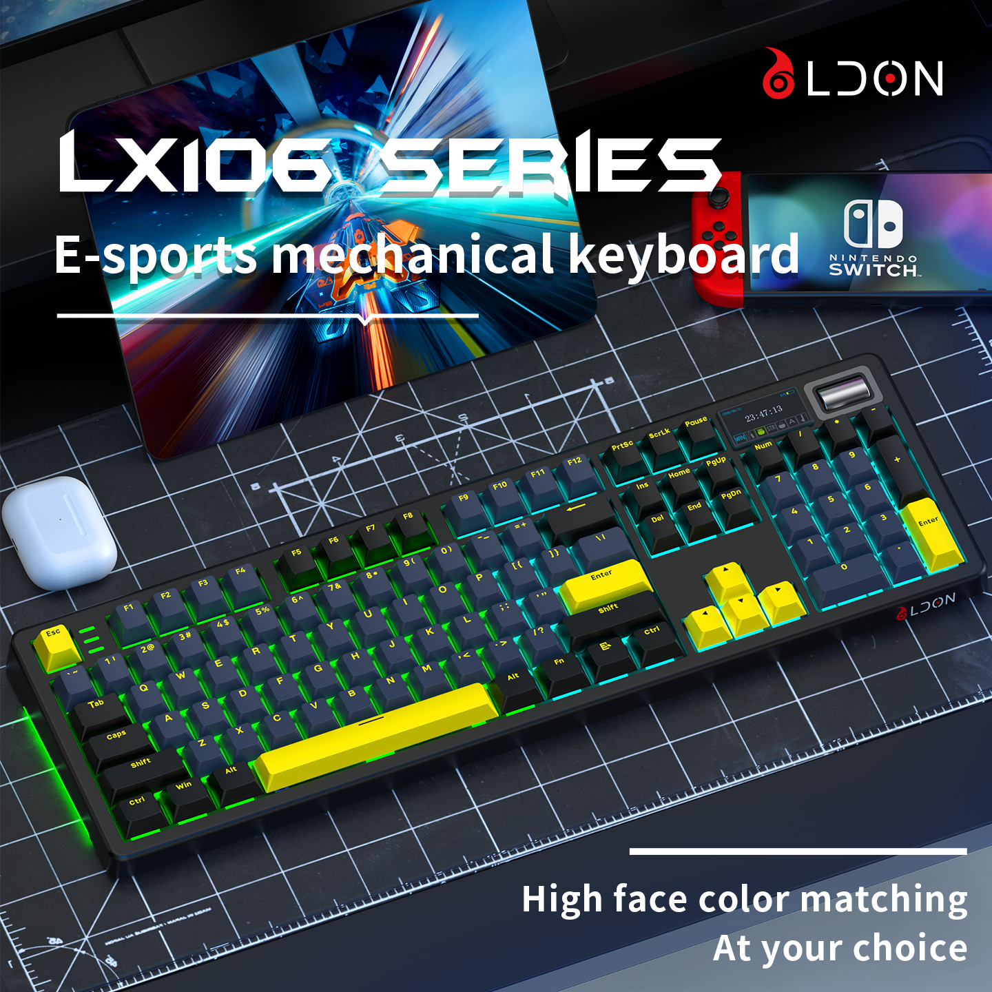 LDON LX106 Wireless Mechanical - Gaming Keyboard Blue Switches avaliação e preço