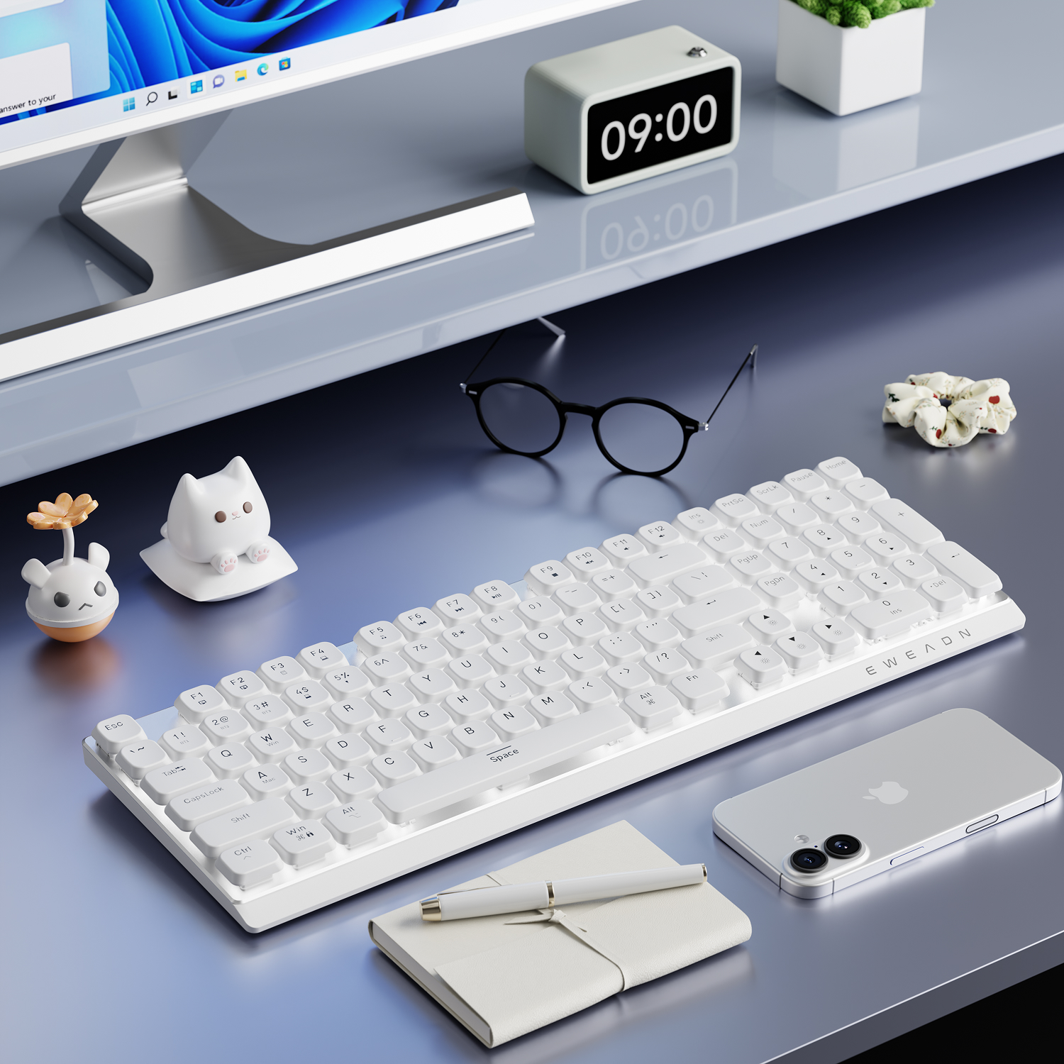EWEADN Wireless Low-Profile Me - Gaming Keyboard Mechanical Wireless avaliação e preço