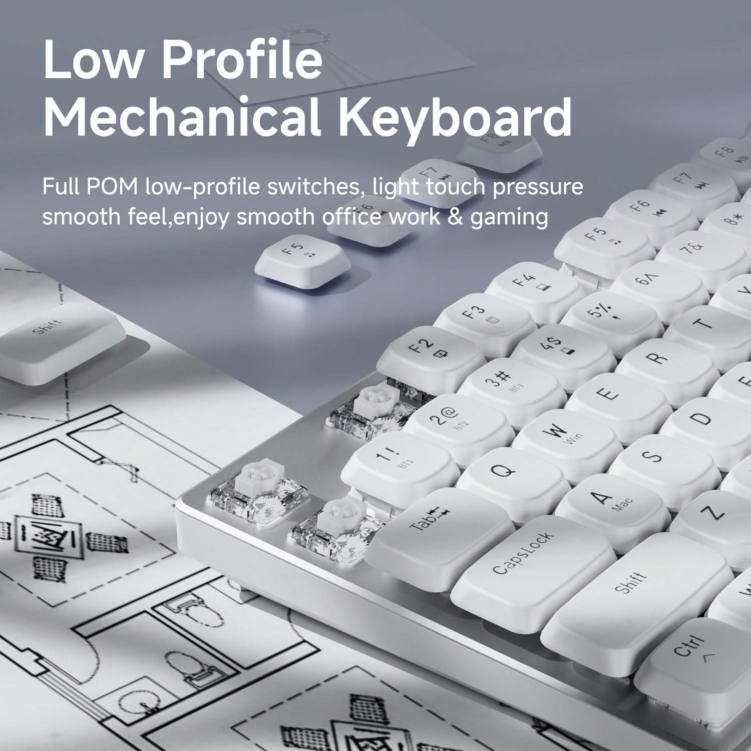 EWEADN Wireless Low-Profile Me - Gaming Keyboard Mechanical Wireless avaliação e preço