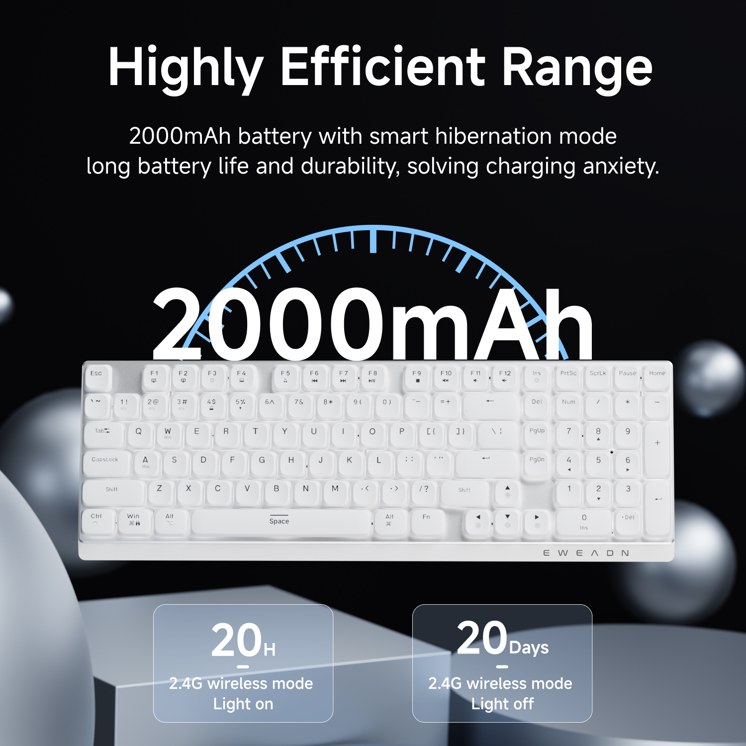 EWEADN Wireless Low-Profile Me - Gaming Keyboard Mechanical Wireless avaliação e preço