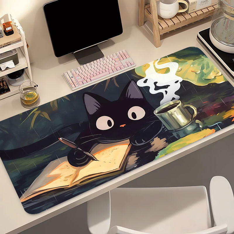 Kawaii Black Cat Silicone Soft - Gaming Keyboard And Mouse Pad avaliação e preço