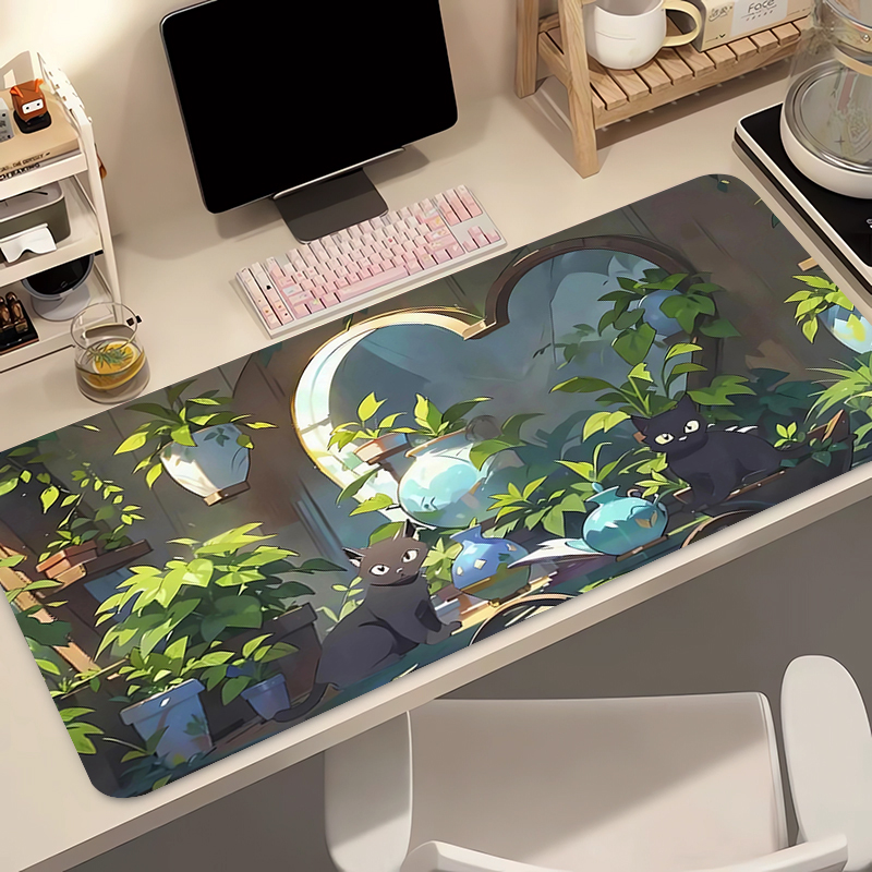Kawaii Black Cat Silicone Soft - Gaming Keyboard And Mouse Pad avaliação e preço