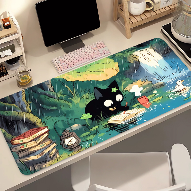 Kawaii Black Cat Silicone Soft - Gaming Keyboard And Mouse Pad avaliação e preço