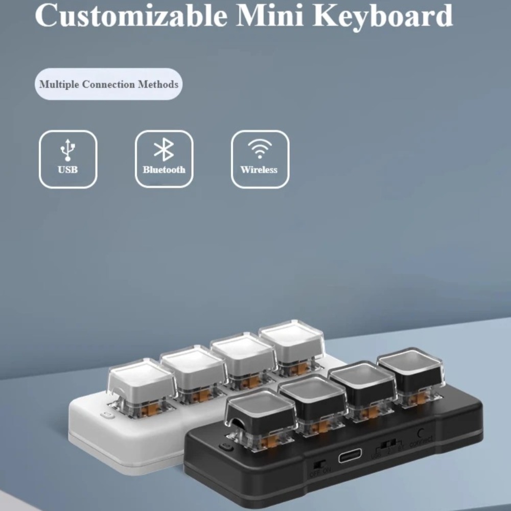 MK424Pro 4-Key Wireles Mini Ke - Gaming Keyboard Mini Mechanical avaliação e preço