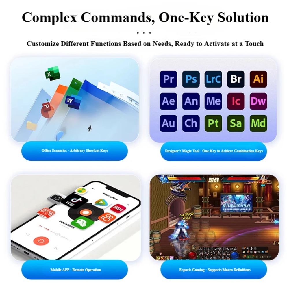 MK424Pro 4-Key Wireles Mini Ke - Gaming Keyboard Mini Mechanical avaliação e preço