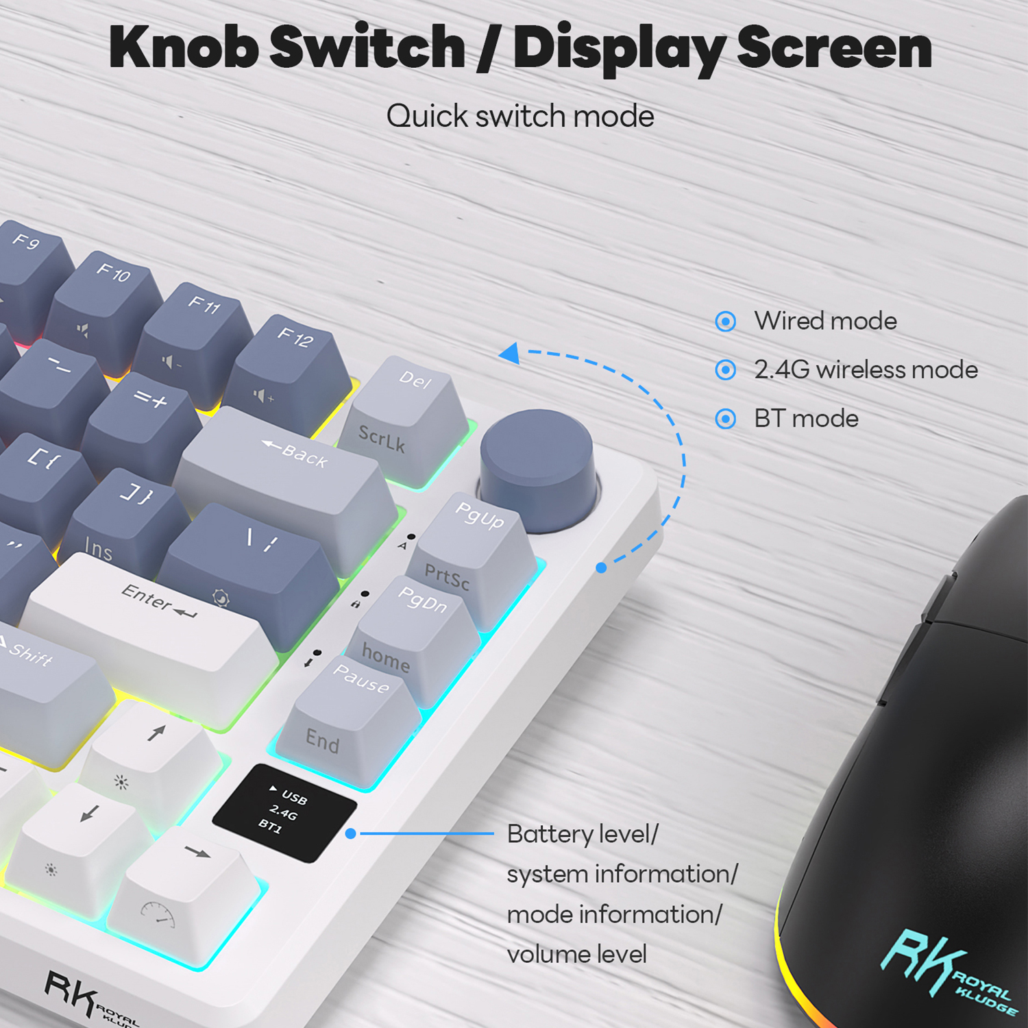 RK ROYAL KLUDGE M75 2.4G Wirel - Gaming Keyboard Mechanical Wireless avaliação e preço