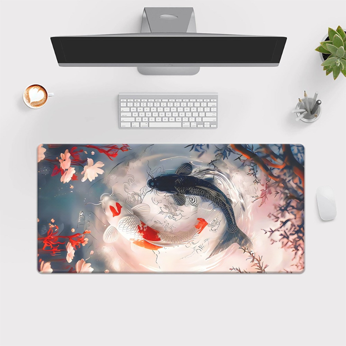 Brand Koi Fish HD Printed Desk - Gaming Keyboard Brand avaliação e preço