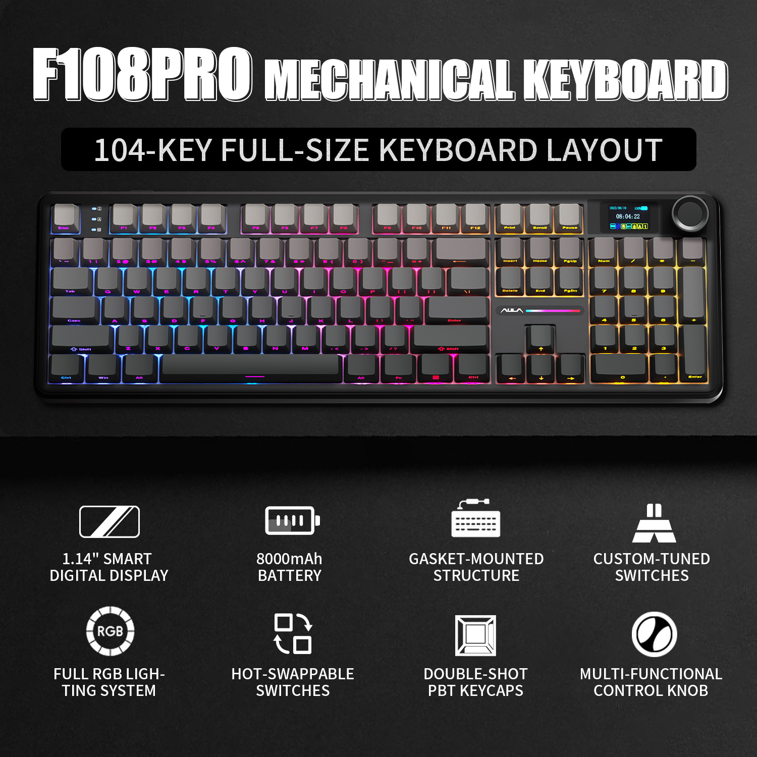 AULA F108 PRO Mechanical Keybo - Gaming Keyboard Mechanical Wireless avaliação e preço