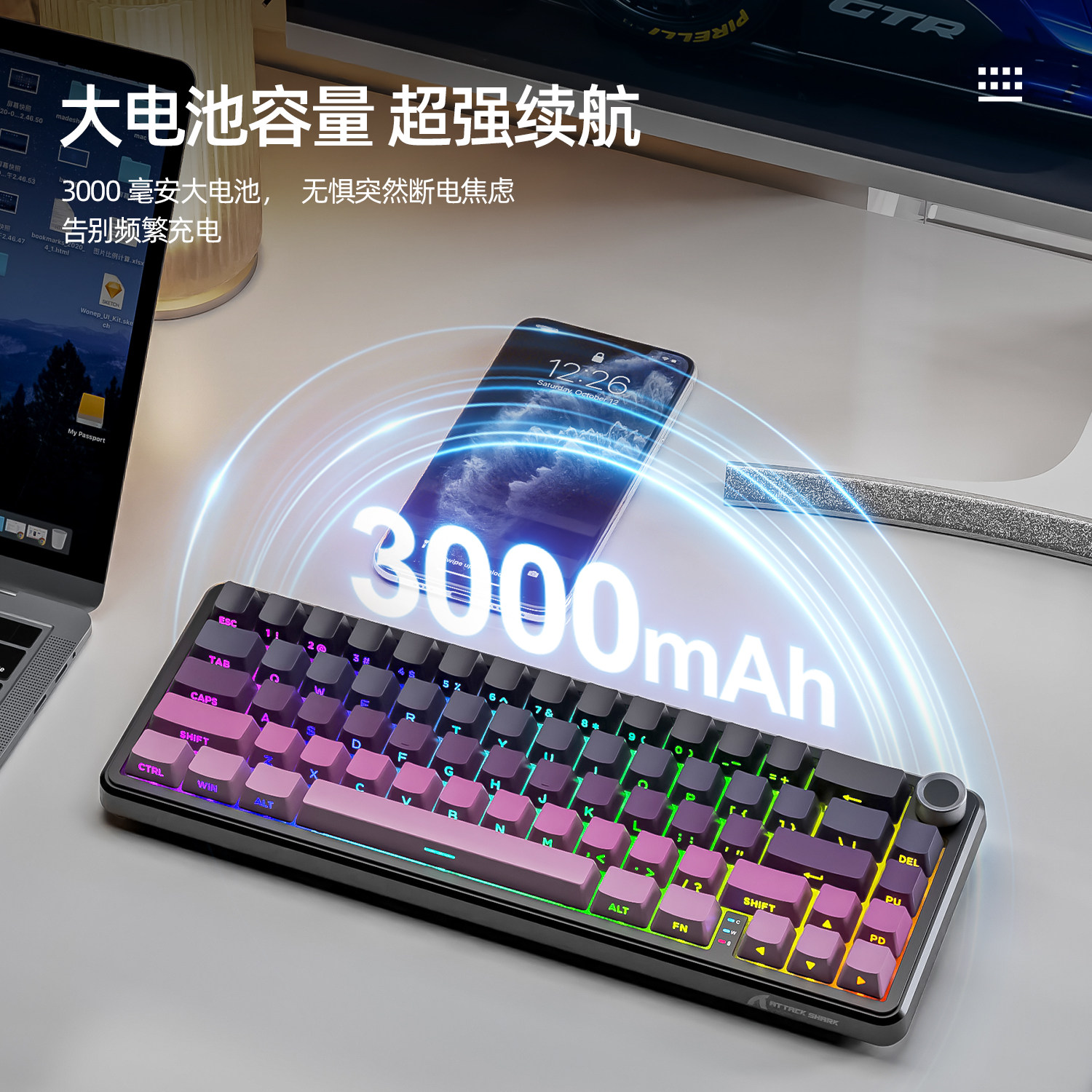 Attack Shark X66 Mechanical Ke - Gaming Keyboard Wireless avaliação e preço
