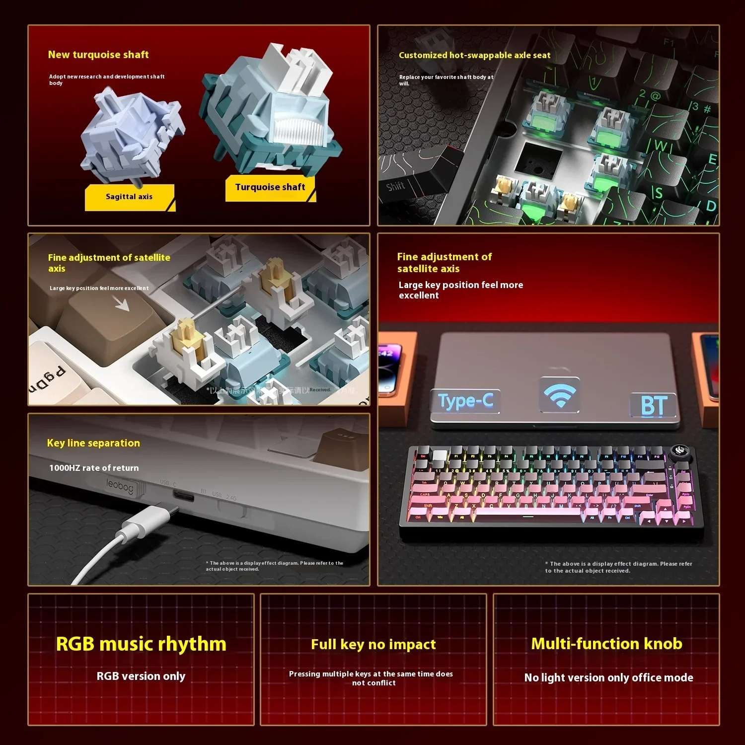 Leobog Hi75C Hi75 Hi75C Pro Al - Gaming Keyboard Mechanical Wireless avaliação e preço
