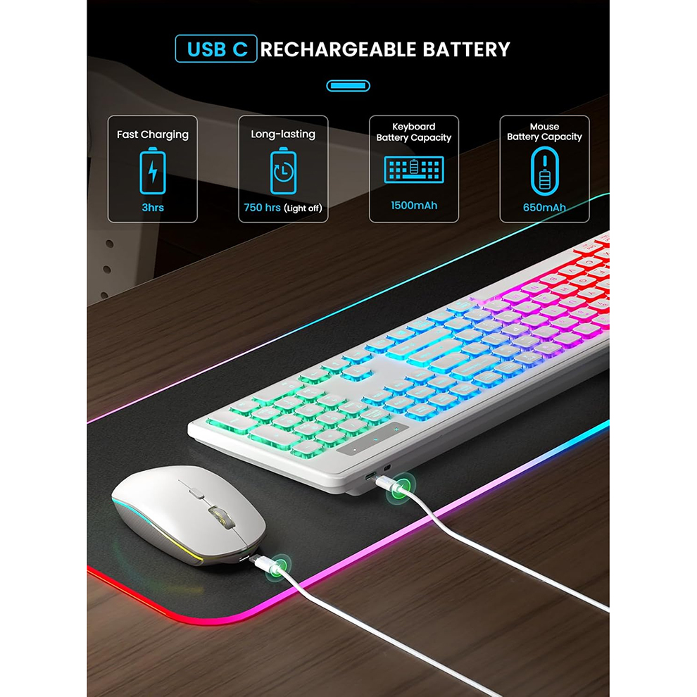 Backlit Wireless Keyboard and  - Gaming Keyboard Wireless avaliação e preço
