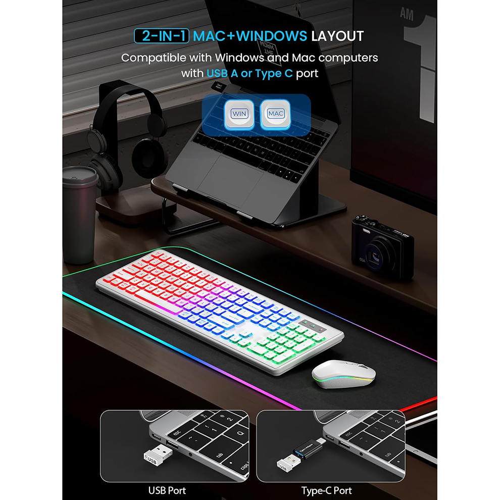 Backlit Wireless Keyboard and  - Gaming Keyboard Wireless avaliação e preço